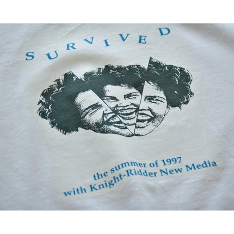 1990s Vintage ”Knight-Ridder“ Company Graphic Tshirt / Fabric Made in USA