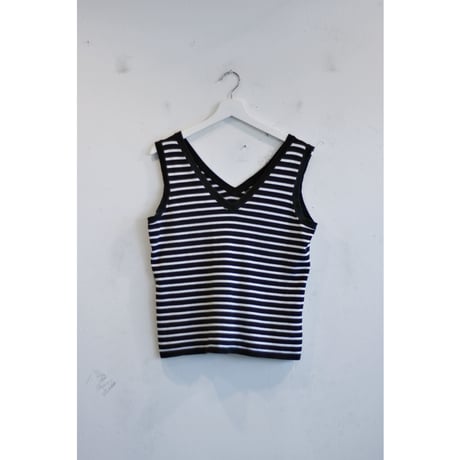 1990s “LAUREN RAPLH LAUREN” Stripe Vneck Vest / Made in Hong Kong