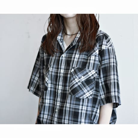 1980s〜 Vintage Black Plaid Western Shirt
