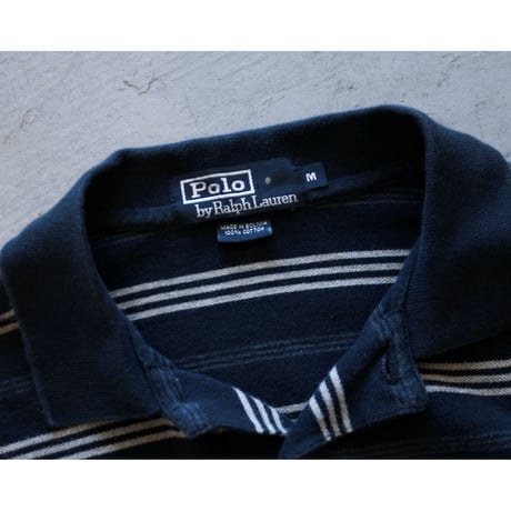 1990s “Polo Ralph Lauren” Stripe Polo Shirt / Made in Bolivia