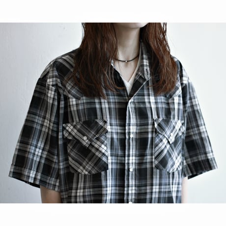1980s〜 Vintage Black Plaid Western Shirt
