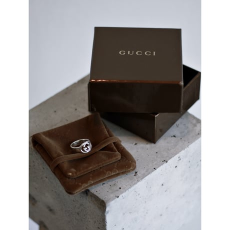 “GUCCI” Interlocking G Silver Ring / Made in Italy