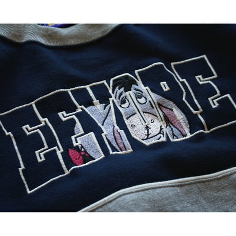 “EEYORE” Pooh ©︎Disney Embroidered 2tone Sweatshirt