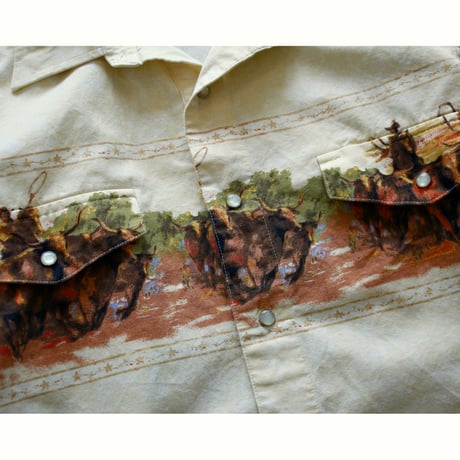 1990s Cowboy Print Western Shirt