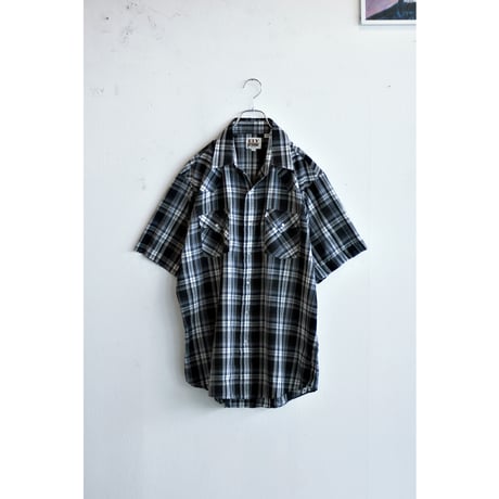 1980s〜 Vintage Black Plaid Western Shirt