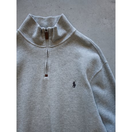 “Polo Ralph Lauren” Embroidered Halfzip Sweatshirt / Light Gray