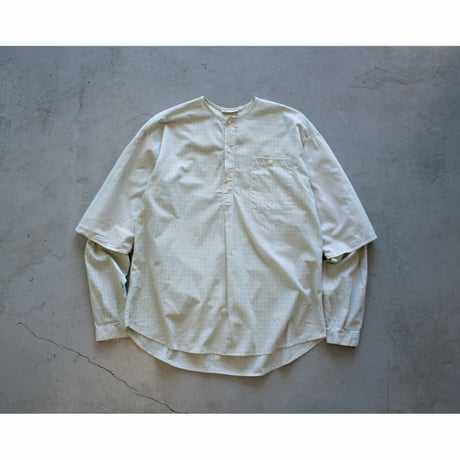 EU Vintage Henryneck Layered Plaid Shirt / Made in Italy
