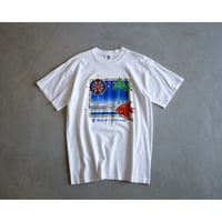 1990s Cruise Print White Tshirt Made in Panama