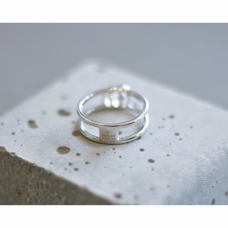 “GUCCI” Interlocking G Silver Ring #10.5