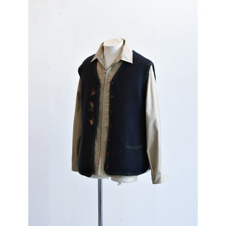 Vintage Ducks Embroidered Wool Vest