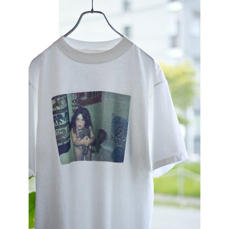 1990s Vintage Unknown Girl Photo Print Tshirt