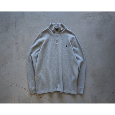 “Polo Ralph Lauren” Embroidered Halfzip Sweatshirt / Light Gray