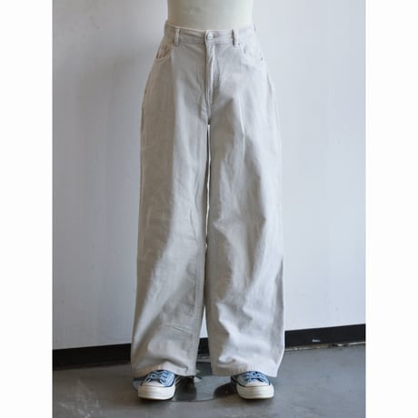 EU Modern Ivory Corduroy Wide Pants