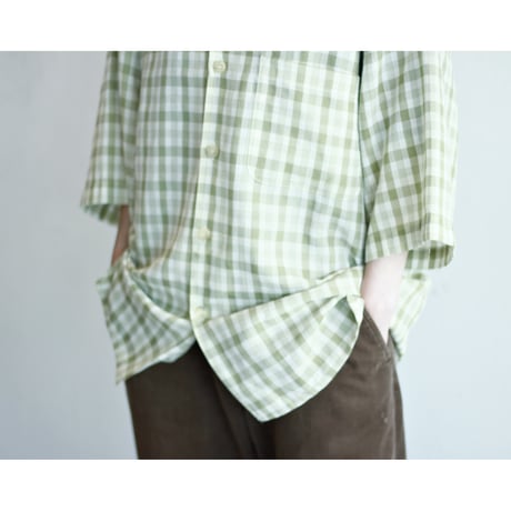 1990s〜 Vintage Rayon Blend Plaid Opencollar Shirt