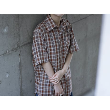 1970s “JCPenny” Plain Pockets Plaid Shirt