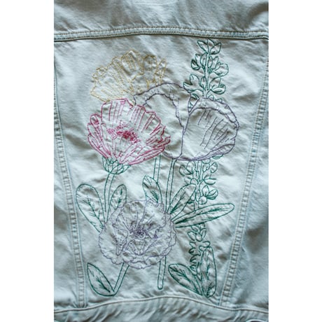 “Levi's” Floral Embroidery Denim Jacket