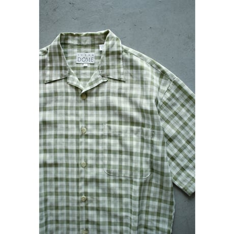 1990s〜 Vintage Rayon Blend Plaid Opencollar Shirt