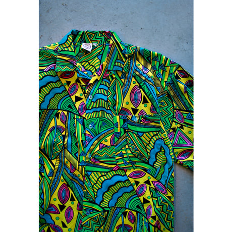 1990s Vintage Psychedelic Art Opencollar Shirt
