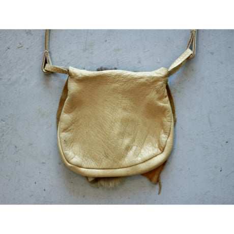 Vintage Real Leather & Fur Mini Shoulder Pouch