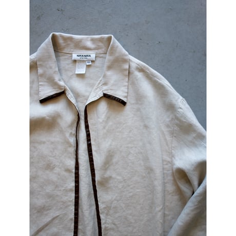 1990s Vintage Linen Buttonless Jacket / Made in USA
