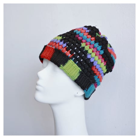 Multicolored Crochet Knit Beanie