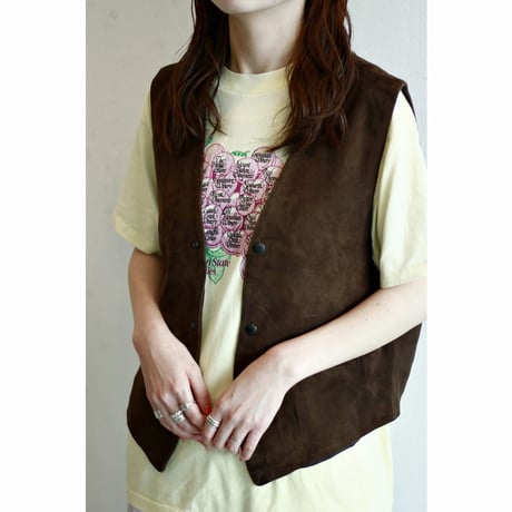 1980s〜 Real Leather Snap Vest / Made in England