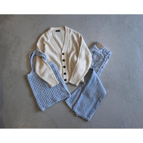 Crochet Knit Handmade Totebag “Light Blue”