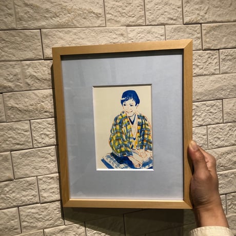 オカヤイヅミ作品『白洲正子』額装手書き原画