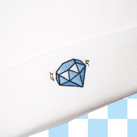 水色しんりゃ君ニットキャップ💎white