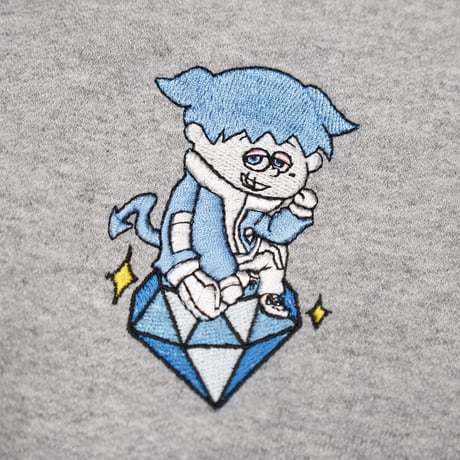 水色しんりゃ君パーカー💎grey