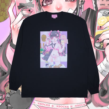 やっち確定地雷系ロンT🎀black