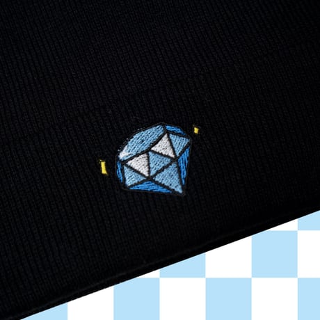 水色しんりゃ君ニットキャップ💎black