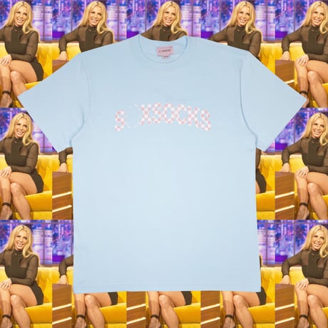やっち確定チェッカーロゴTシャツ🌃lightblue