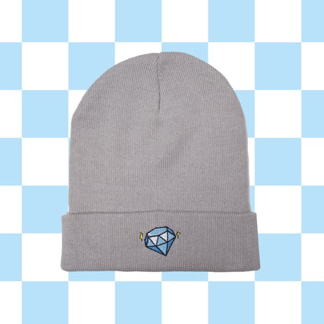 水色しんりゃ君ニットキャップ💎grey