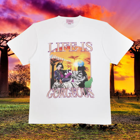 ライフイズゴー☆ジャスTシャツ🌎white