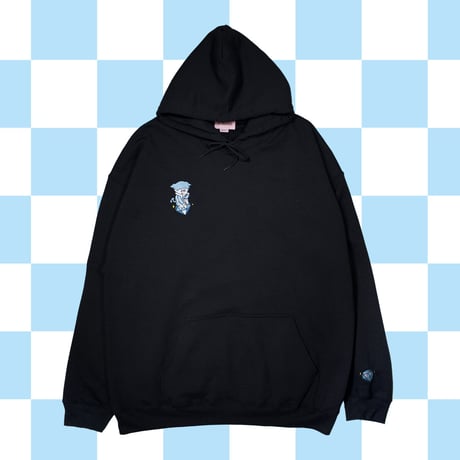 水色しんりゃ君パーカー💎black