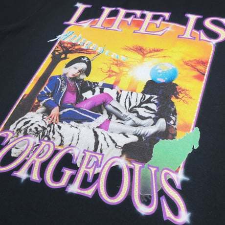 ライフイズゴー☆ジャスTシャツ🌎black