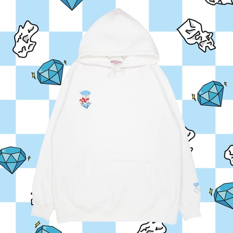 水色しんりゃ君パーカー限定カラーver.💎white