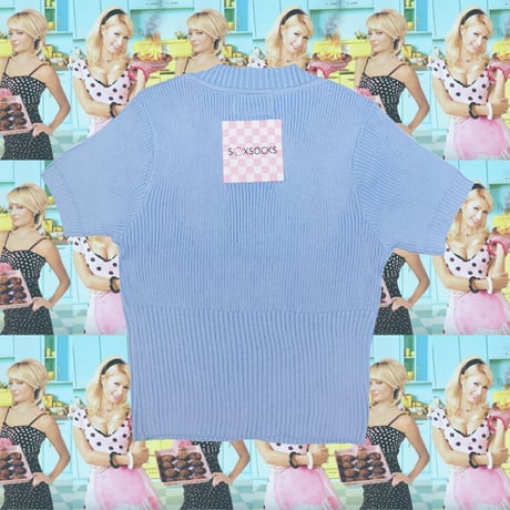 港区おじさんリブTシャツ🧖🏾‍lightblue