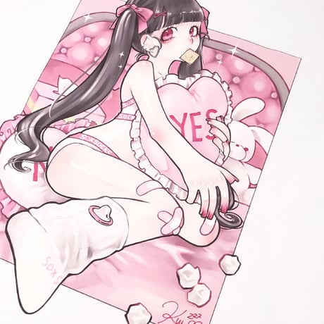 やっち確定やみかわいいロンT🎀white