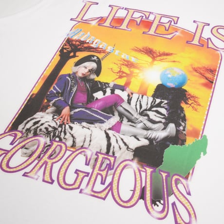 ライフイズゴー☆ジャスTシャツ🌎white