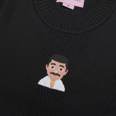 港区おじさんリブTシャツ🧖🏾‍black