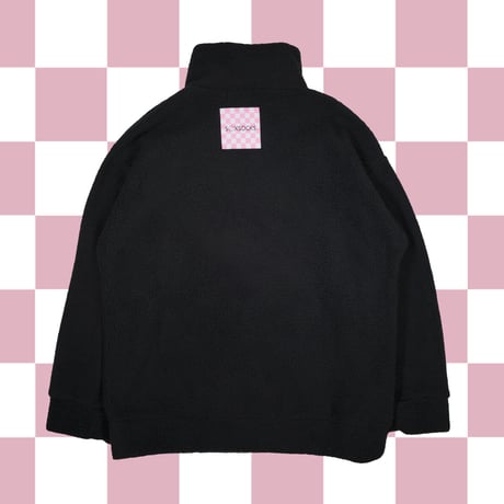 やっち確定メモリアルモコモコハーフジップ👒black