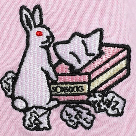 ティッシュB○Xに入った夢のマストアイテムTシャツ🐇pink