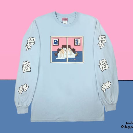 やっち3回戦ロンT💄lightblue