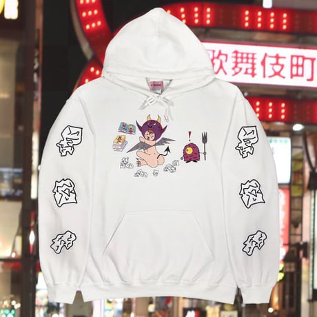 本人描き下ろしパーカー😎white