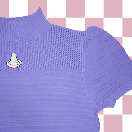 盛り塩キャワスショートパフニット🍼purple