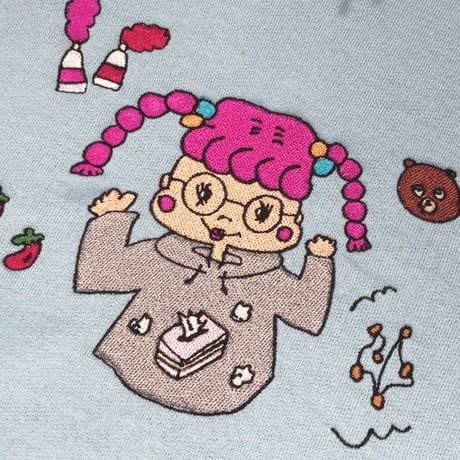ひかぷぅイラストパーカー🌶lightblue