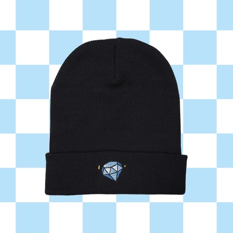 水色しんりゃ君ニットキャップ💎black