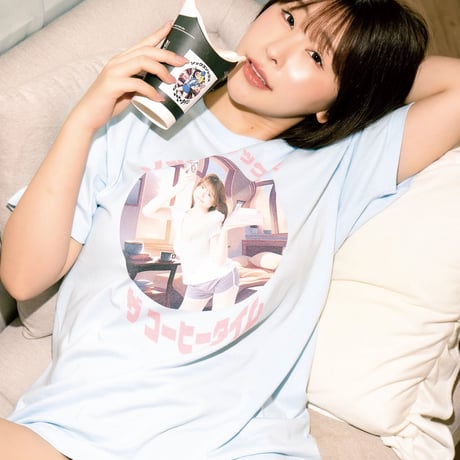 木南美々朝チュンコーヒーTシャツ👙lightblue